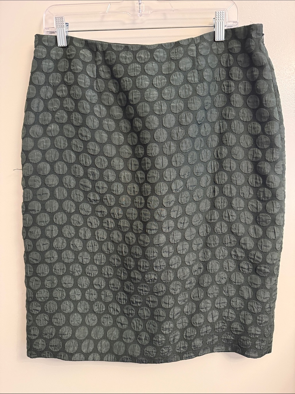 Anthropologie Maeve Women's Olive Green Textured Circle Pencil Skirt